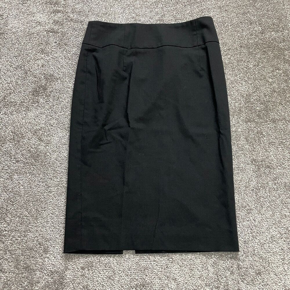 Zara Basic Straight Pencil Skirt Womens 6 Black Stretch Ladies Zip Knee Length